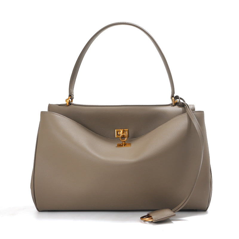 Women's Genuine Leather Strict Retro Soft Large Capacity Commuter Underarm Tote Bags