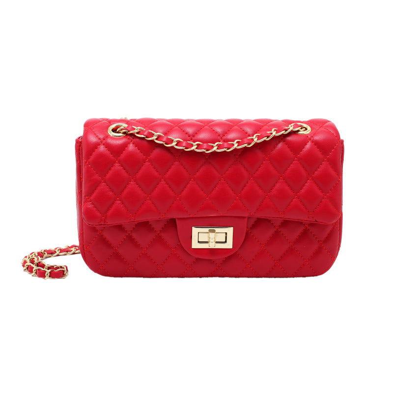 Women's Latch Rhombus Trendy Retro Textured Super Hot Women's Shoulder Bag