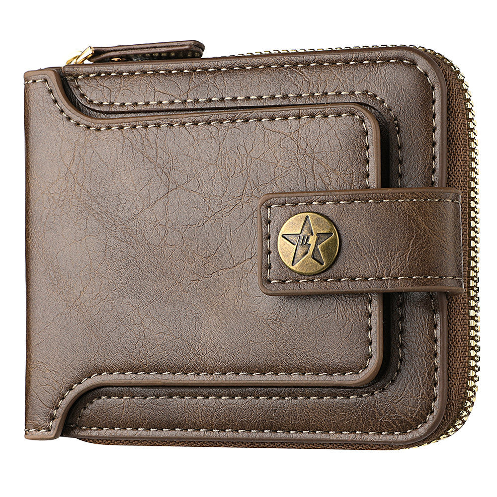 Men's Stylish Short Retro Horizontal Multifunctional Men's Wallets
