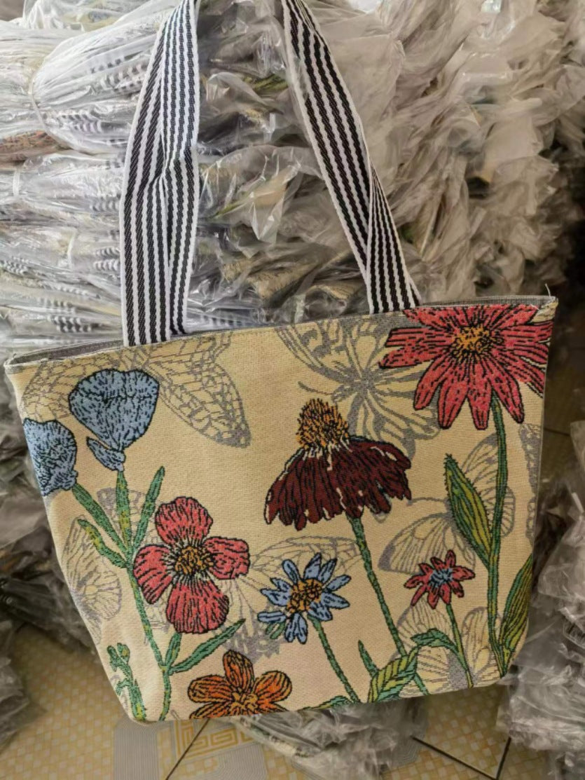 Women's Ethnic Style Canvas Large Jacquard Embroidered Elephant Versatile Shoulder Bags