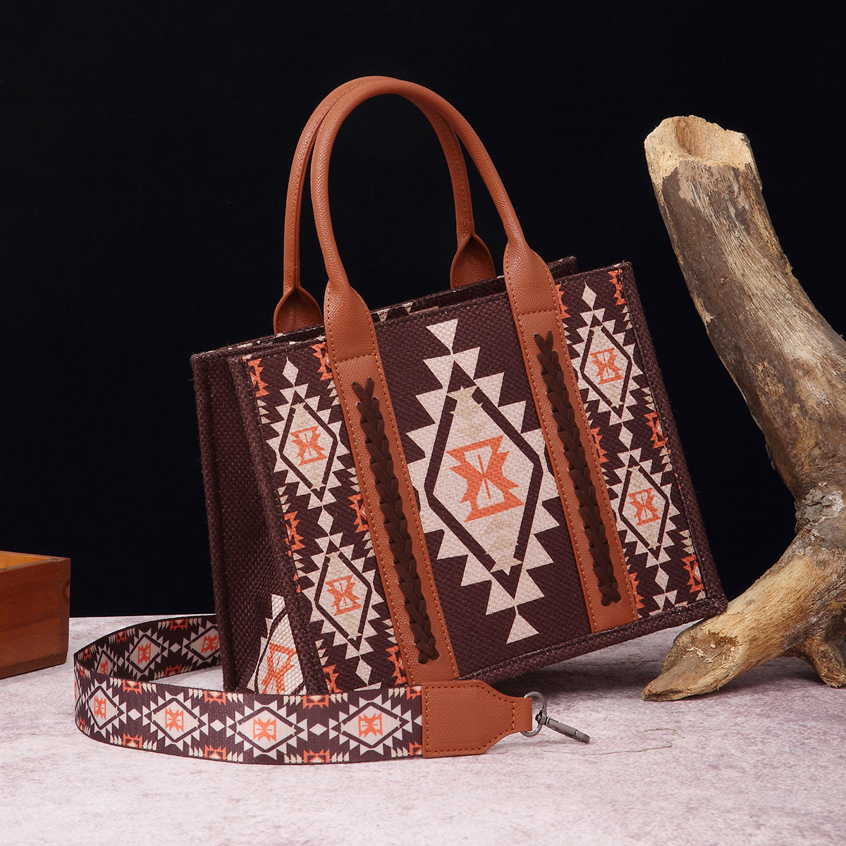Women's Vintage Cotton Linen Printed Western One Crossbody Bags