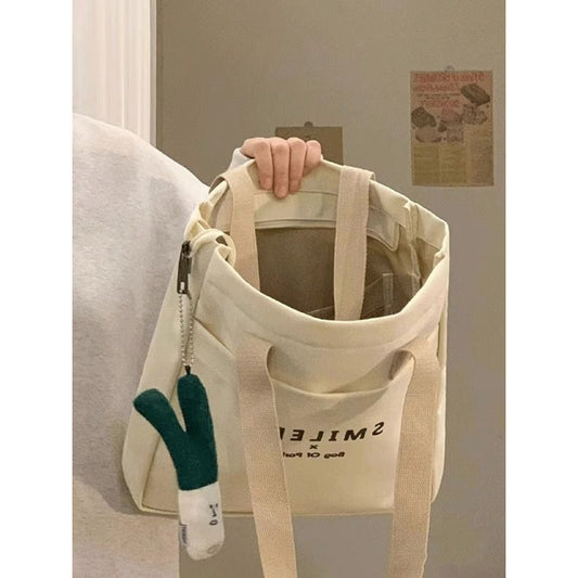 Women's College Class Canvas Large Capacity Commuter Shoulder Bags