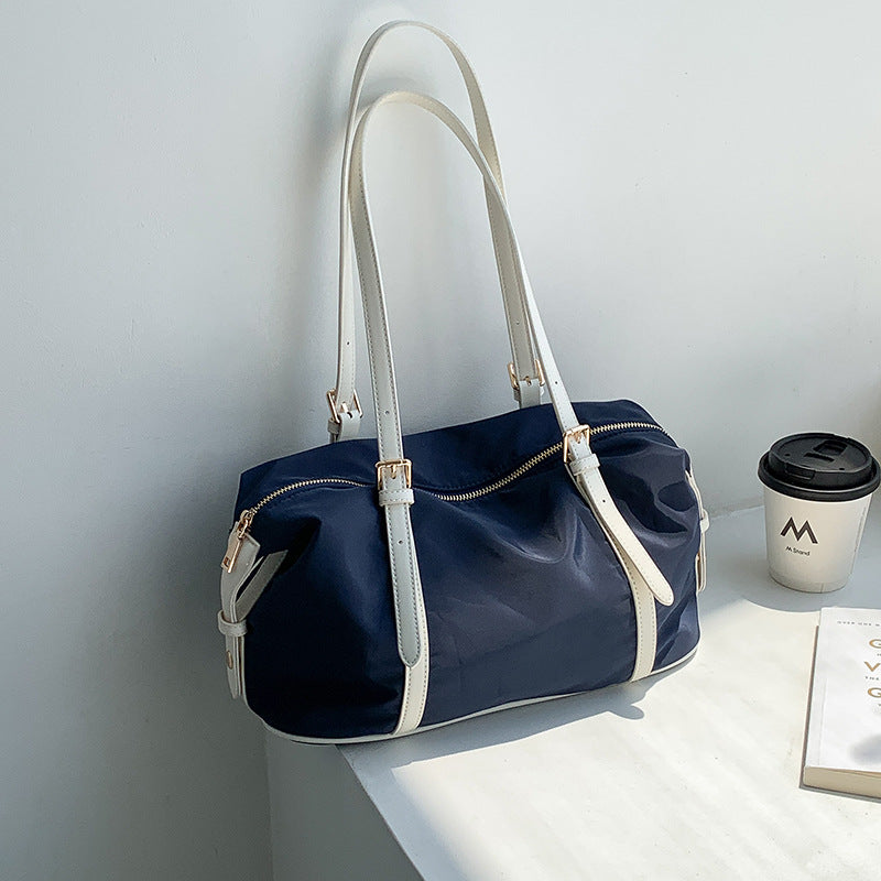 Women's Commuter Nylon Stitching Large Capacity Contrast Shoulder Bags