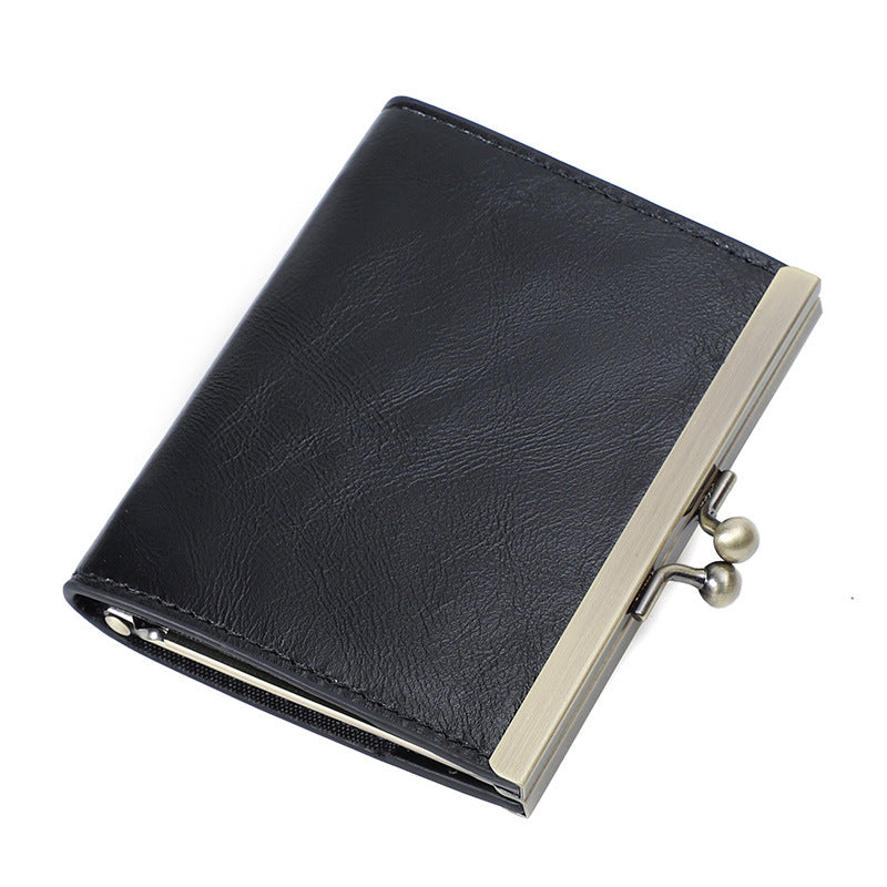 Women's First Layer Oil Wax Leather Sleeve Card Holder