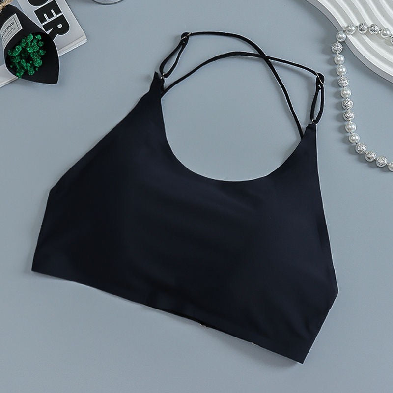 Women's Silk Ice Seamless Cross Beauty Back Thin Tanks Camis