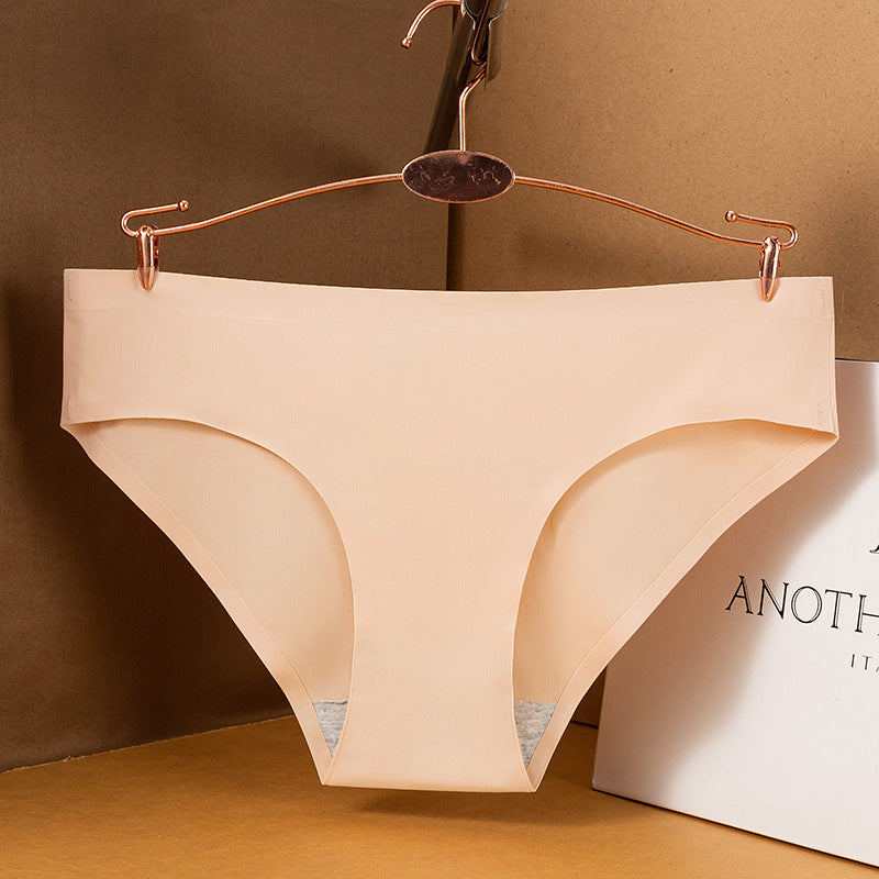 Women's One-piece Ice Silk Underwear For Low Waist Pure Panties