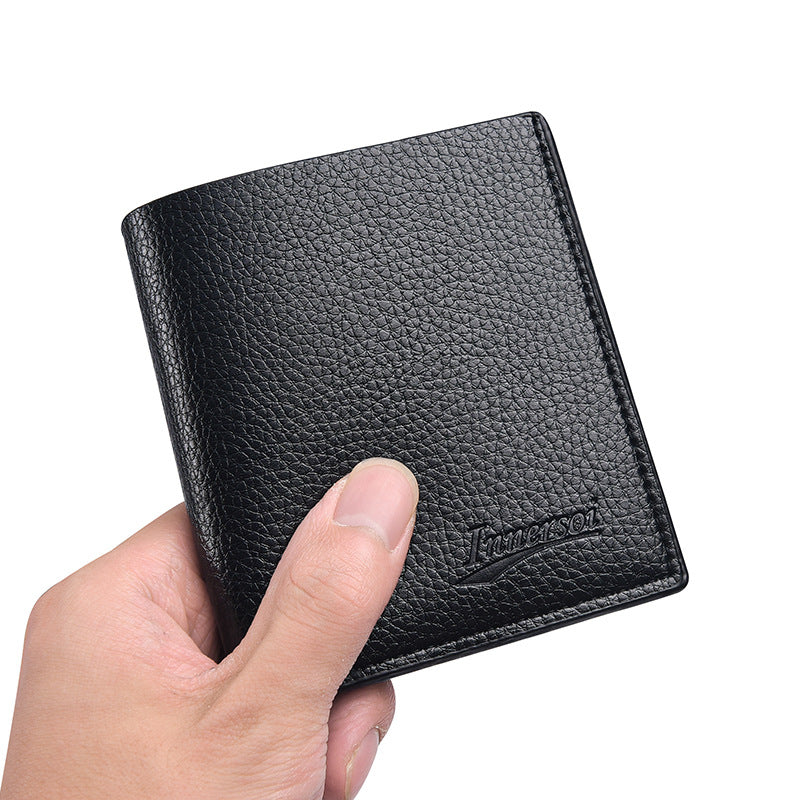 Men's Business Fashion Simple Lychee Pattern Thin Men's Wallets