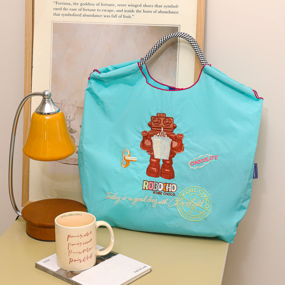 Nylon Embroidered Fashion Niche Large Capacity Women's Shoulder Bag