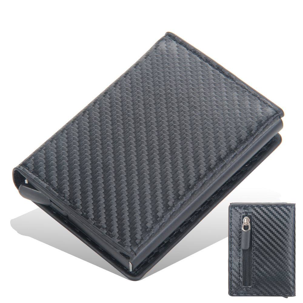 Men's Aluminum Box Multiple Slots Diamond Plaid Card Holder