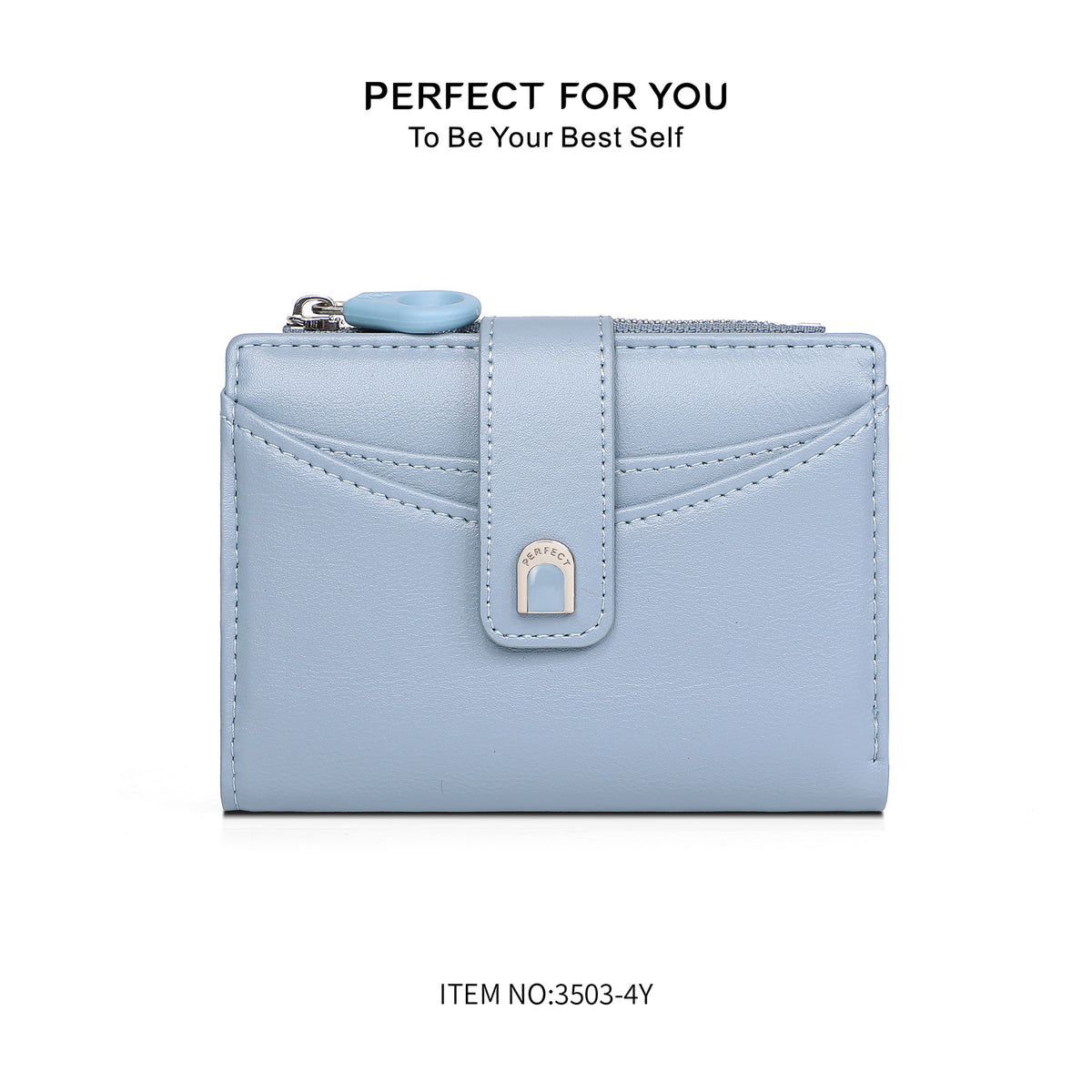 Women's Lightweight Large Capacity Zipper Double Closed Ladies Wallet