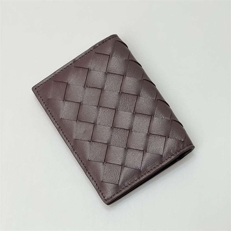 Leather Folding Pocket Rhombic Sheepskin Business Ladies Wallets