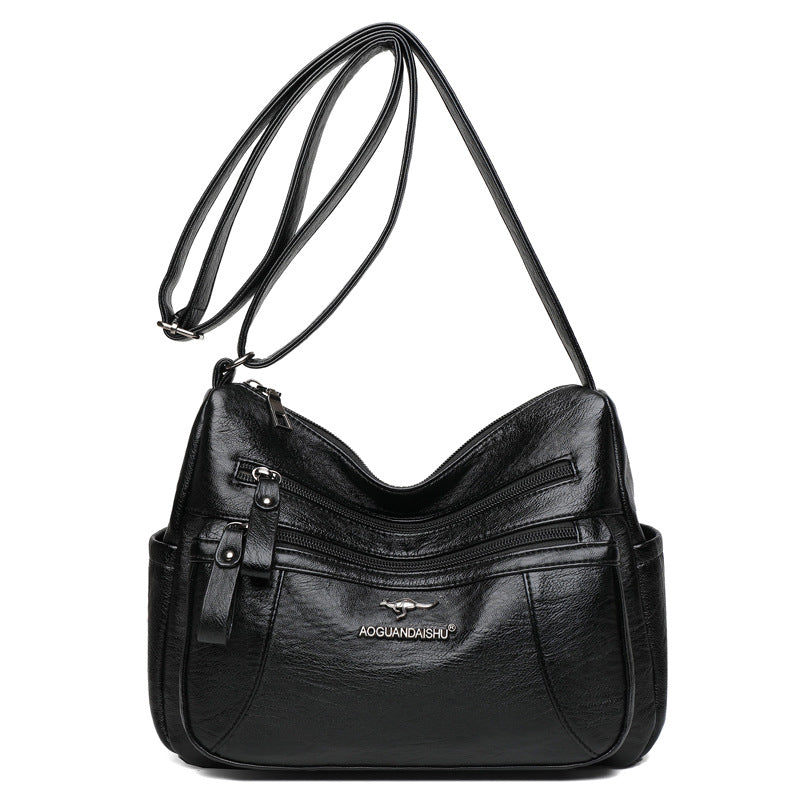 Women's Simple Elegant Soft Leather Textured Korean Crossbody Bags