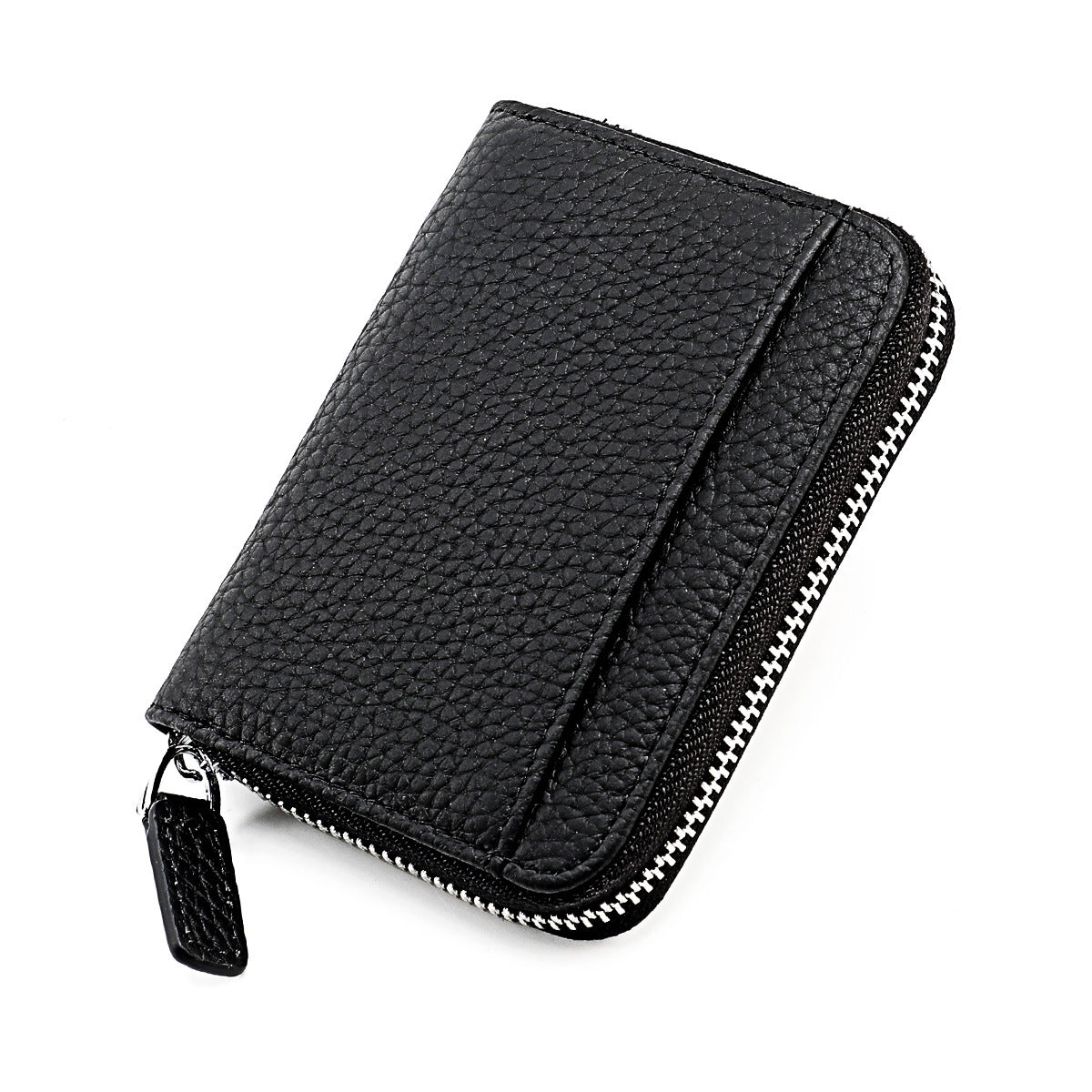 Women's & Men's & Leather Expanding Swiping Zipper Change Card Holder