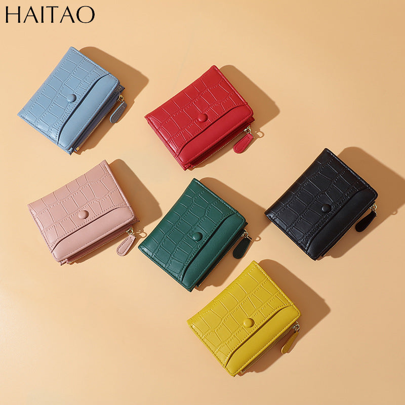 Fashion Stylish Zipper Folding Large Capacity Ladies Wallets