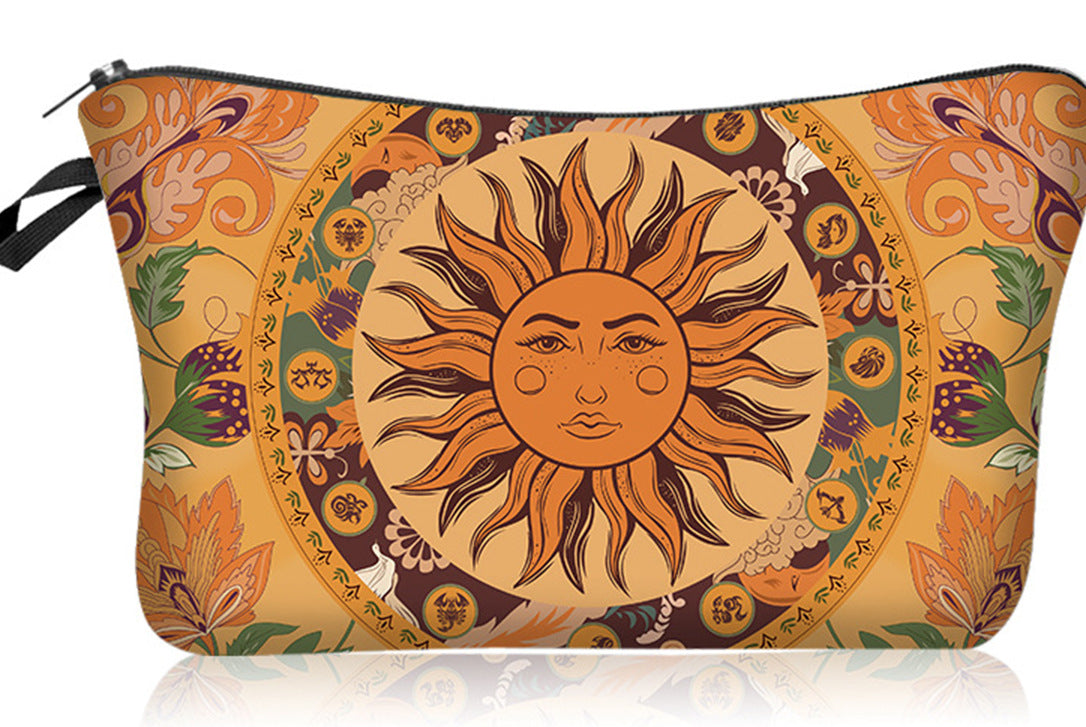 Women's Sunflower Pattern Clutch Multifunctional Toiletry Cosmetic Bags