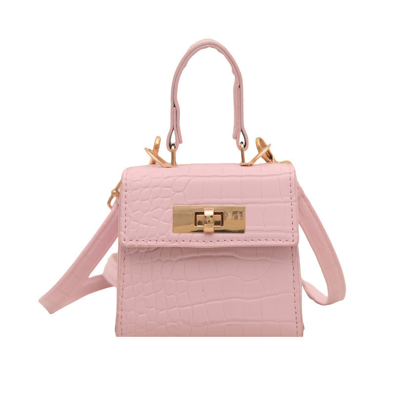 Retro Simple Graceful Summer Solid Color Textured Stone Pattern Fashion Women's Shoulder Bag