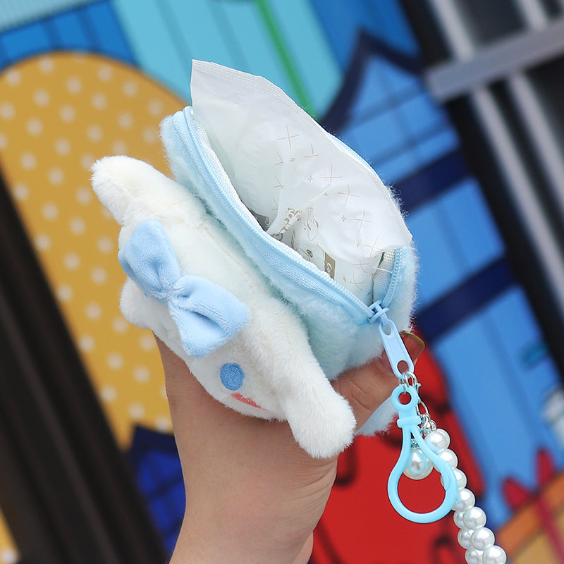 Women's Cute Sanitary Pads Zipper Storage Bead Coin Purses