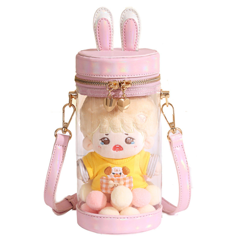 Cotton Doll Transparent Cartoon Rabbit Ear Shoulder Bags