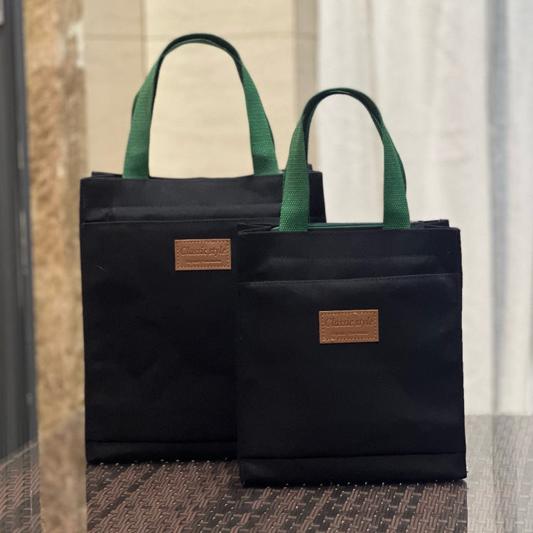 Canvas Solid Color Unisex Simple Lunch Box Handbags