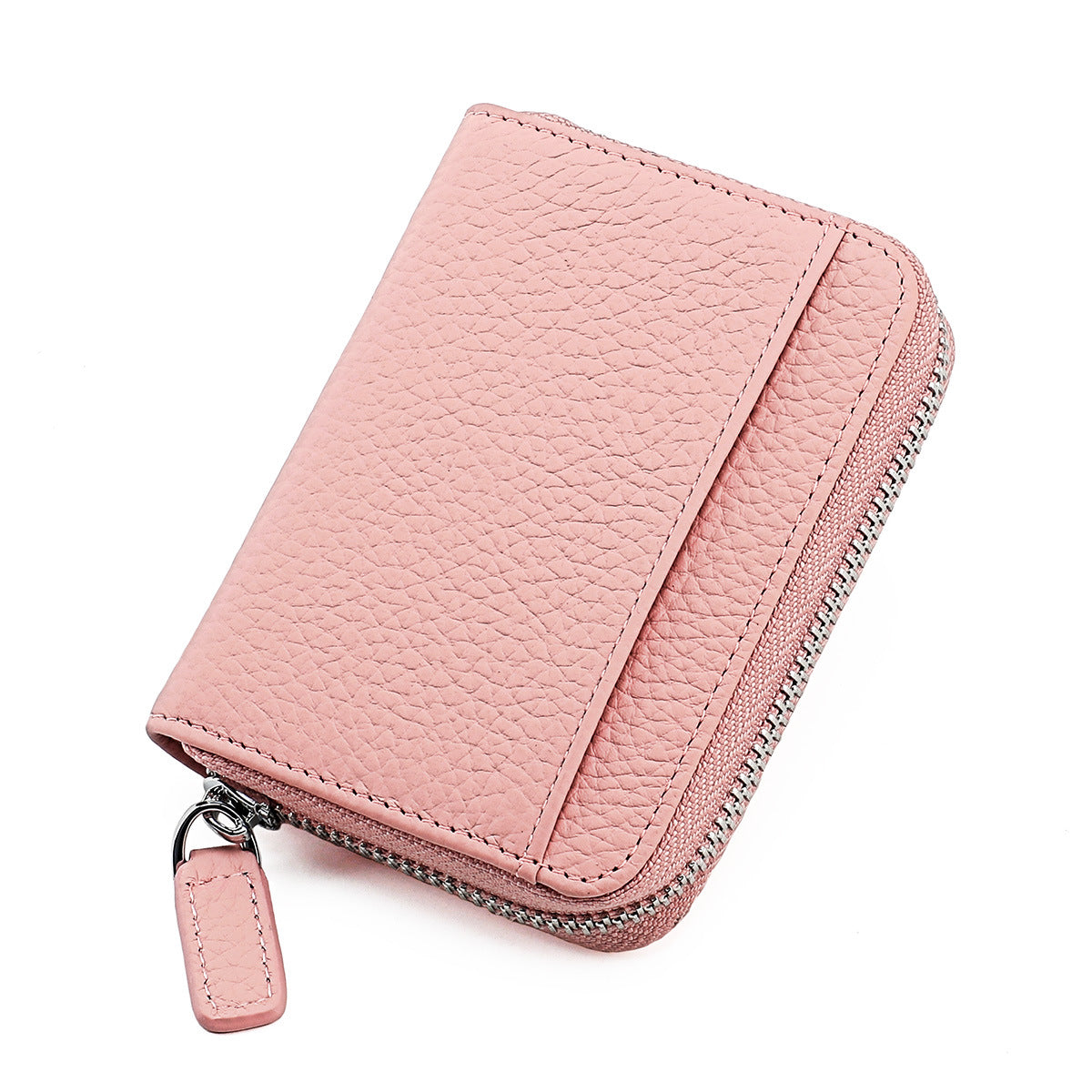 Women's & Men's & Leather Expanding Swiping Zipper Change Card Holder