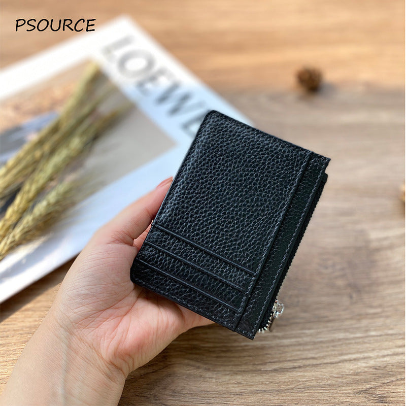 Large Capacity Multiple Slots Unisex Korean Genuine Card Holder