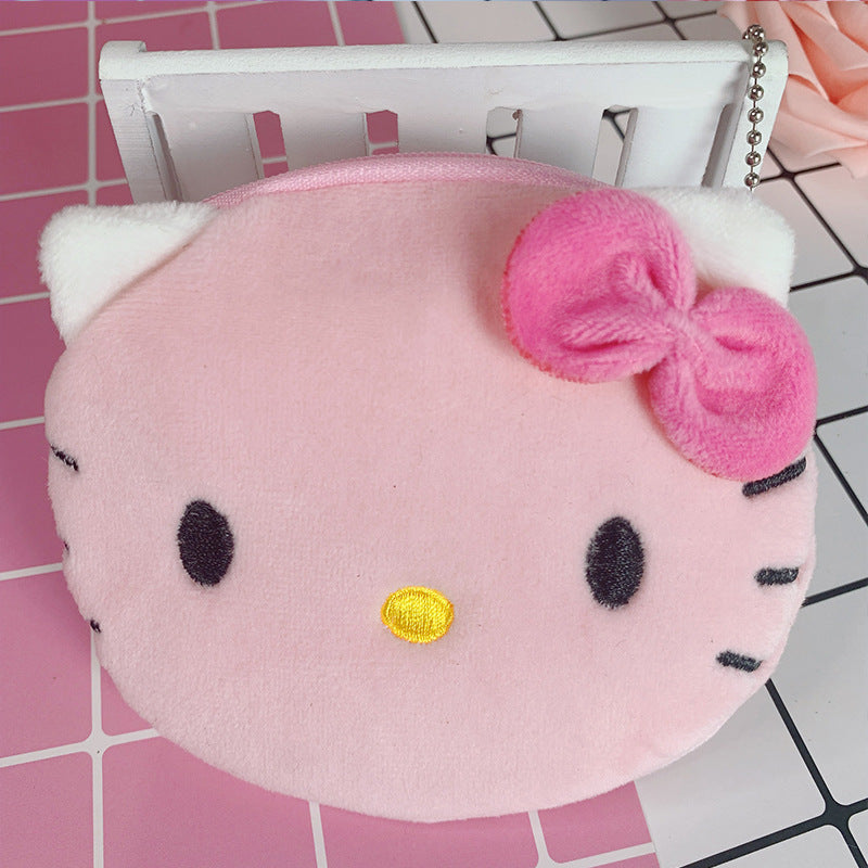 Korean Cartoon Heart Portable Mini Plush Coin Purses