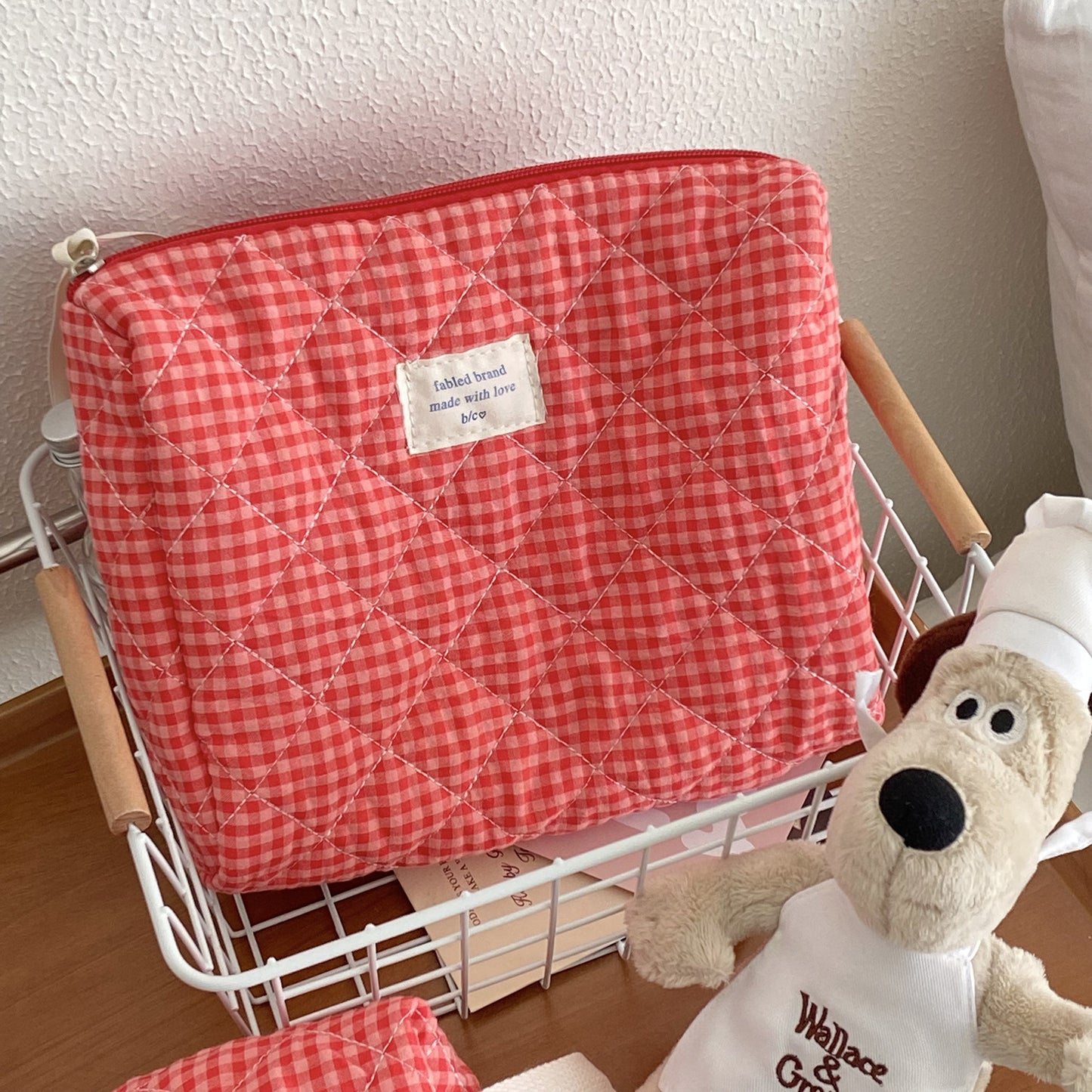 Plaid Simple Large Capacity Good-looking Cosmetics Bags