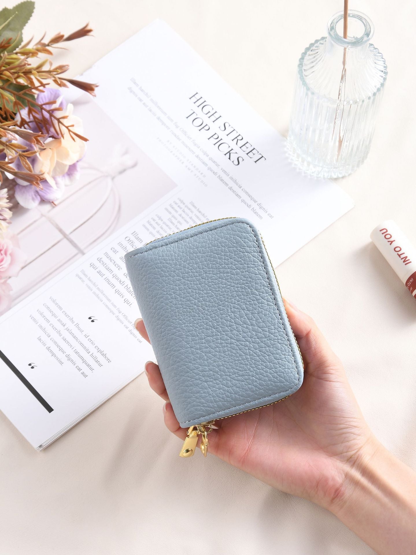 Women's Litchi Pattern Organ Style Simple Layer Card Holder