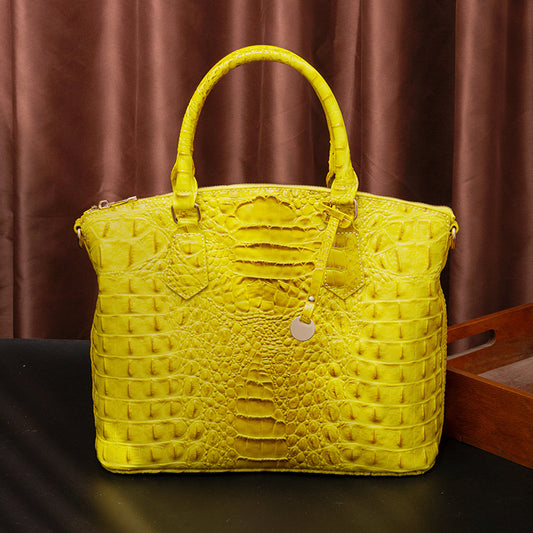 Women's Portable Retro Crocodile Pattern Brahmin Crossbody Bags