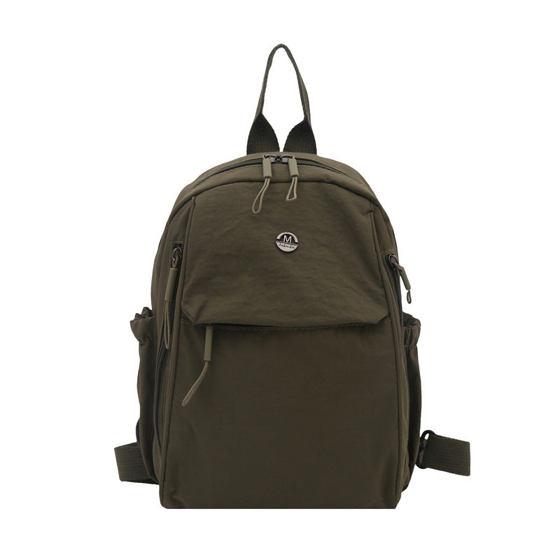 Fashion Simple Nylon Cloth Pure Color Backpacks