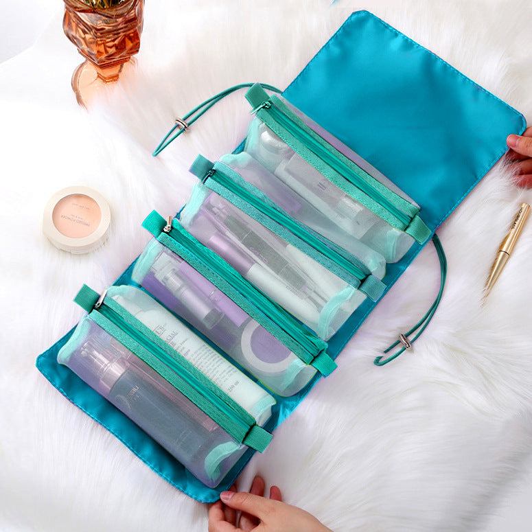 Detachable Mesh Portable Large Capacity Foldable Cosmetics Storage Cosmetic Bags
