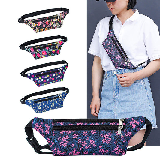 Women's Printed Running Invisible Body Money Collection Men's Waist Packs