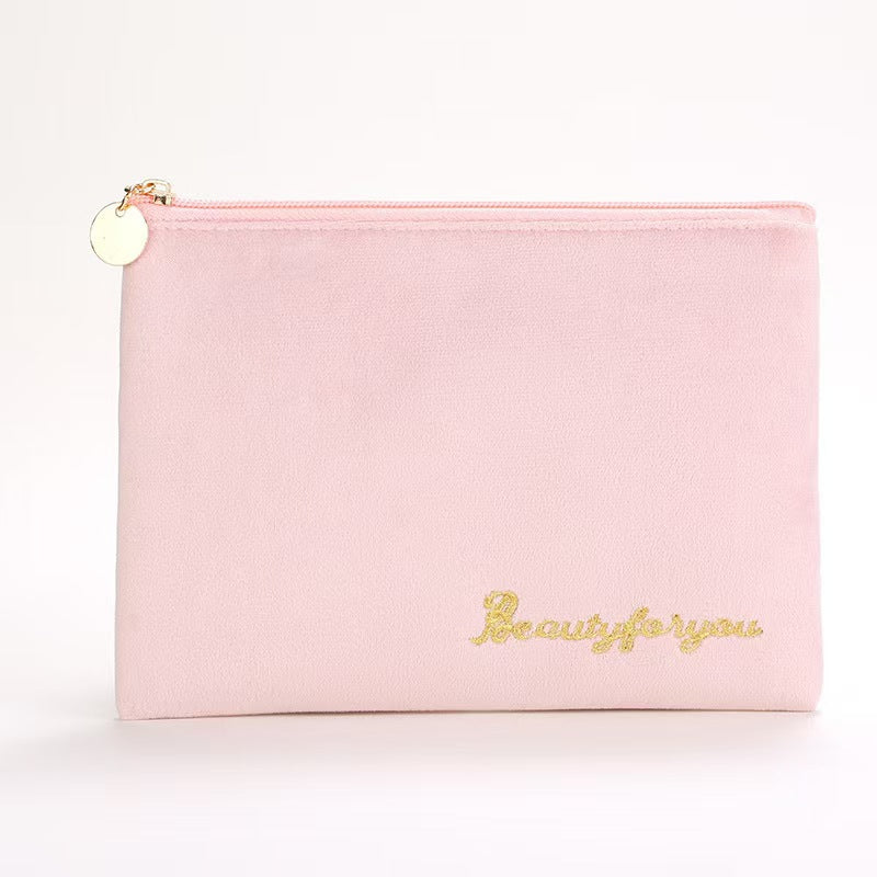 Plush Good-looking Storage Flannelette Large Capacity Embroidery Cosmetic Bags
