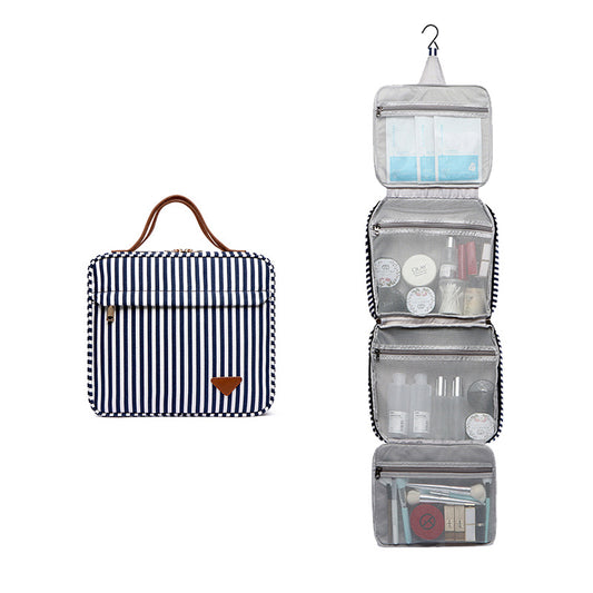 Women's Trendy Striped Cosmetics Storage Portable Cosmetic Bags