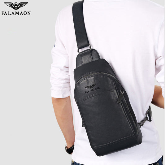 Men's Fl Leather Fashion Business First Layer Men's Chest Bags