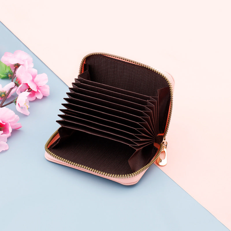 Women's & Men's Organ Zipper Multiple Slots Document Multifunctional Card Holder