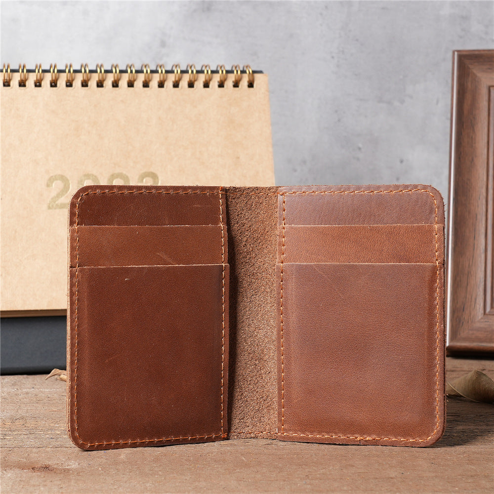 Men's Leather Crazy Horse Driving License Vintage Card Holder