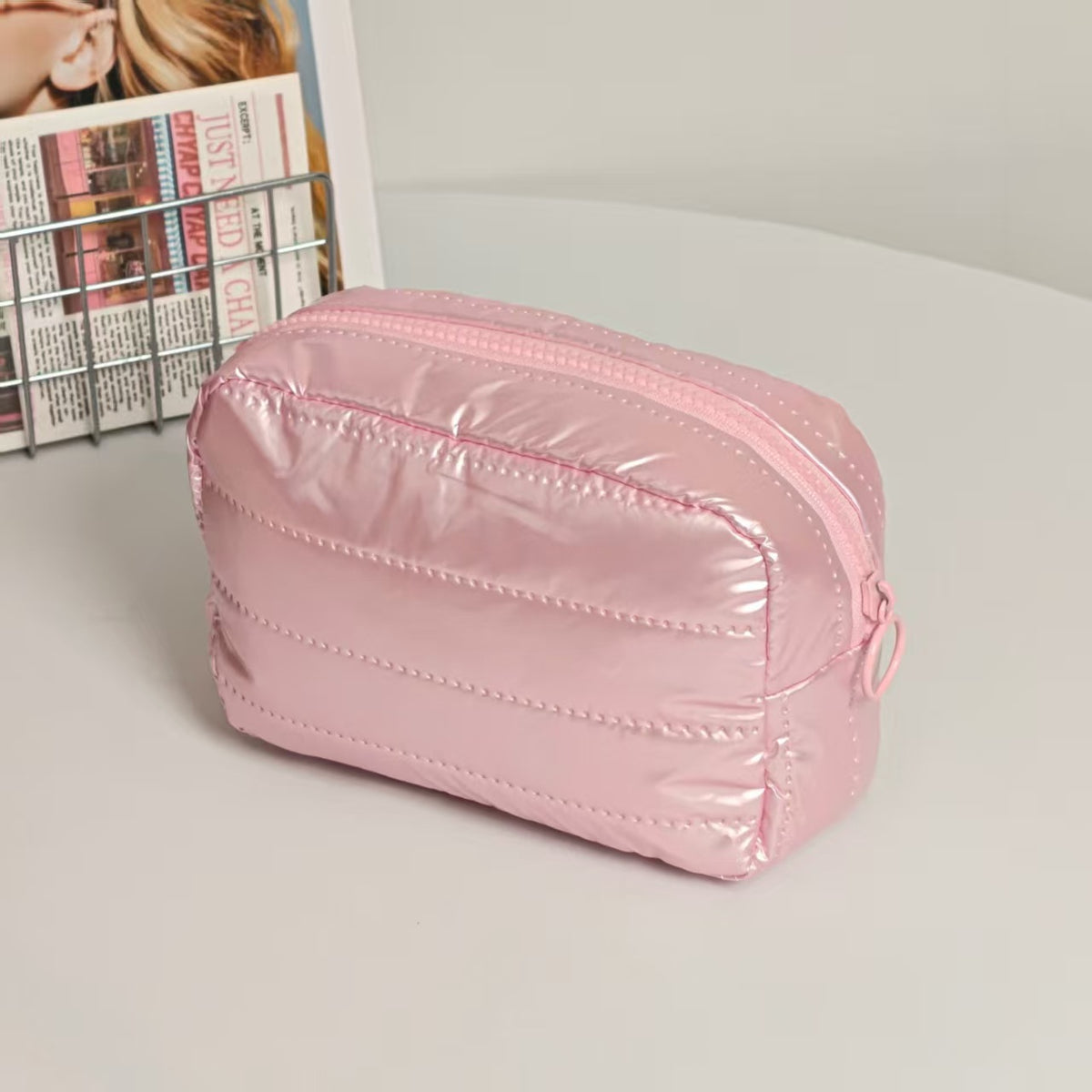 Jacket Material Space Cotton Wash Go Makeup Bag