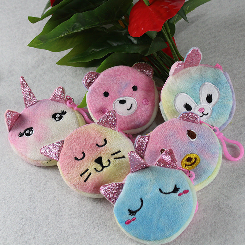 Unicorn Plush Cute Cartoon Ice Cream Color Coin Purses