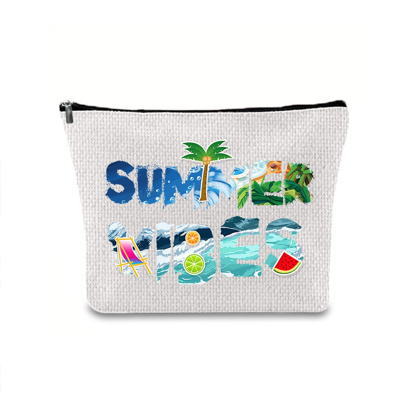 Printing Buggy Large Capacity Simple Zipper Makeup Bag