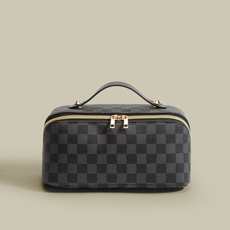 Large Capacity Old Flower Plaid Storage Cosmetic Bags