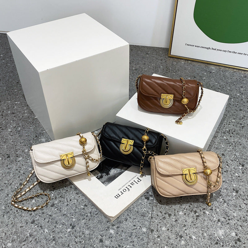 Western Style Embroidery Thread Female Autumn Popular Chain Retro Small Square Bags