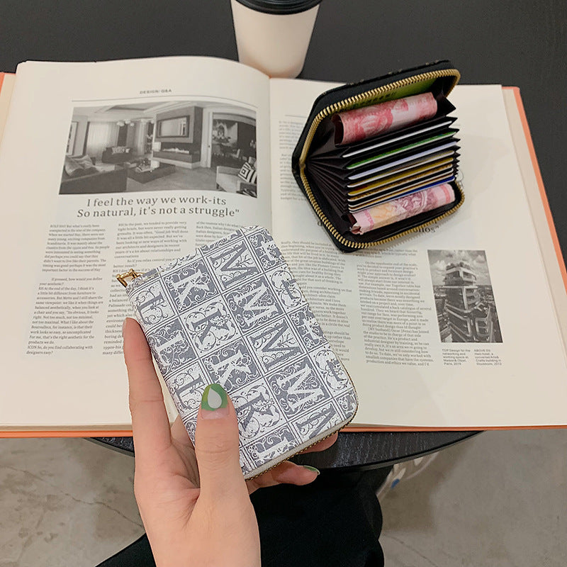 Clamp Swiping Certificate Male Short Large Card Holder