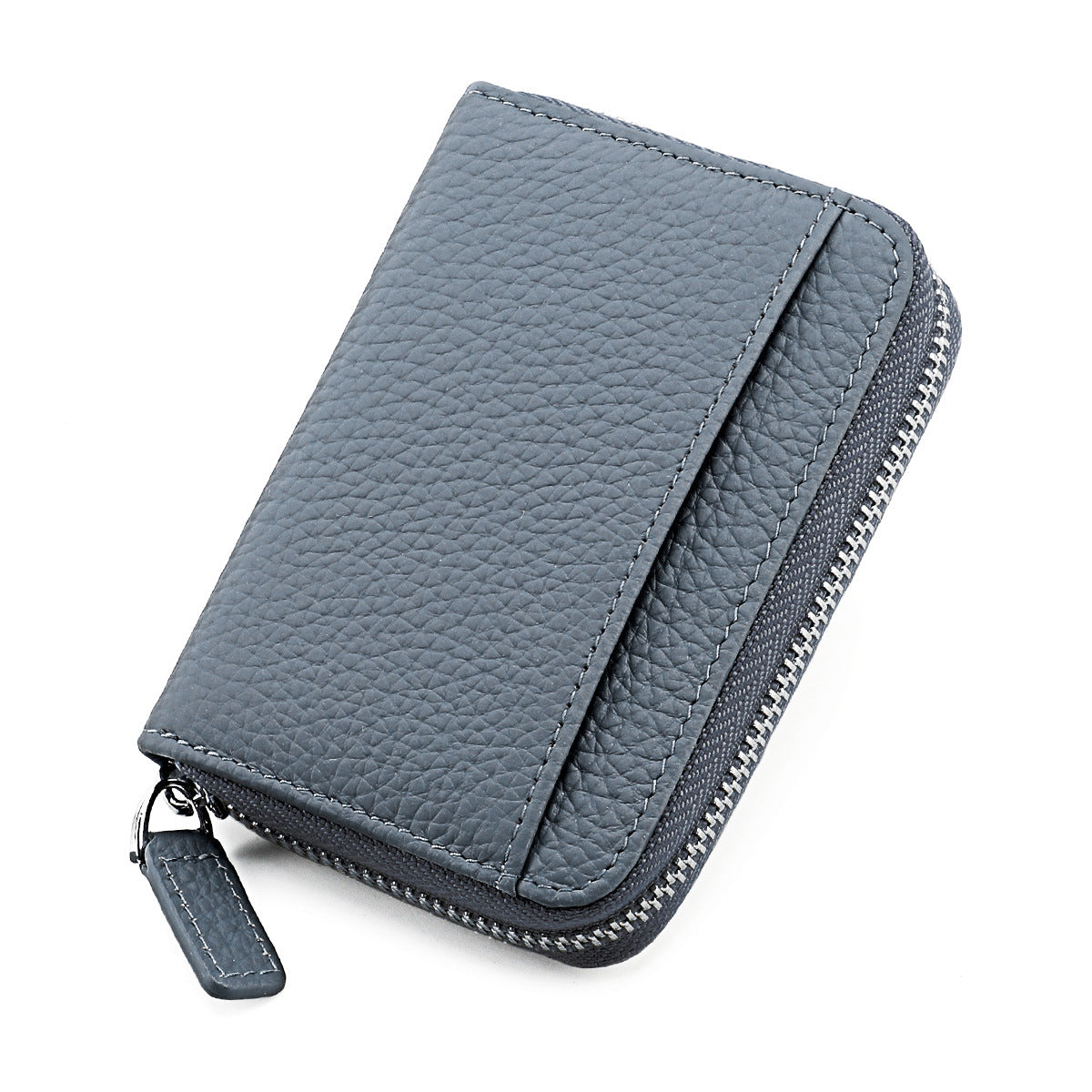 Women's & Men's & Leather Expanding Swiping Zipper Change Card Holder