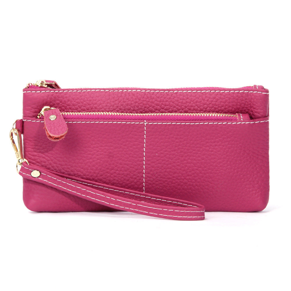 Women's Simple Long Fashion Genuine Leather Clutch Ladies Wallets
