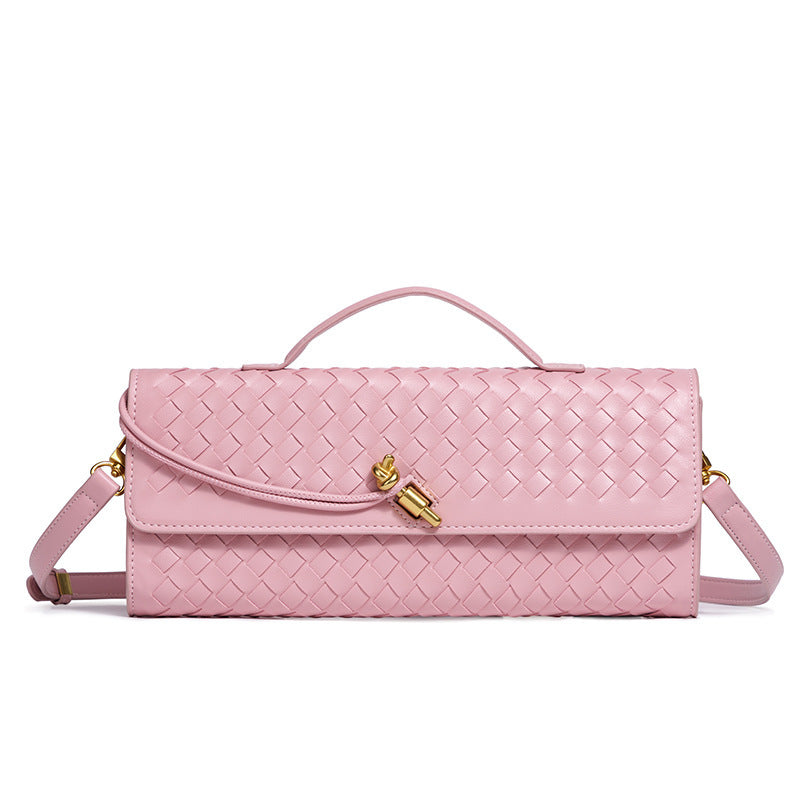 Women's Woven Baguette Fashion Horizontal Clutch Organ Bags