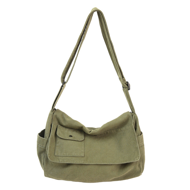 Women's Washed Canvas Literary Retro Large Capacity Women's Messenger Bag