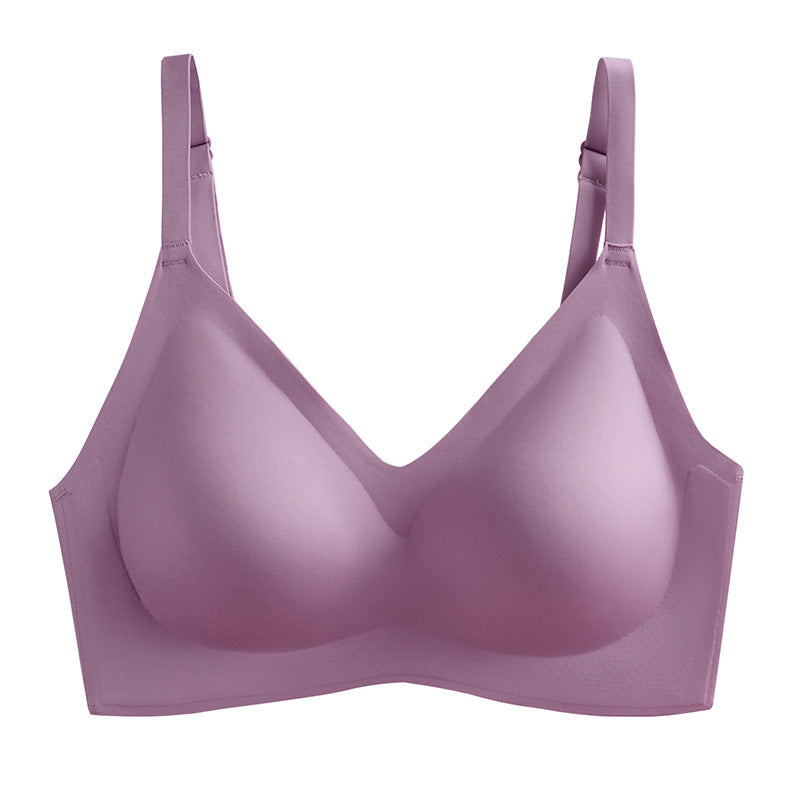 Women's Seamless Thin Underwear Wireless Small Chest Push Bras