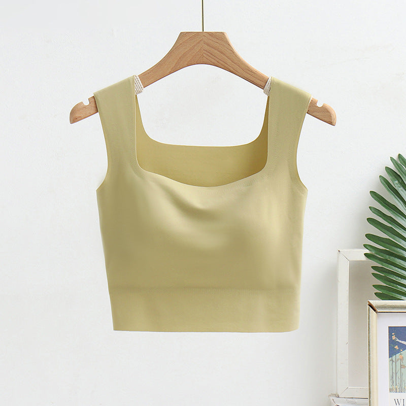 Women's Chest Pad Wrapped Integrated Navel Beauty Tanks Camis