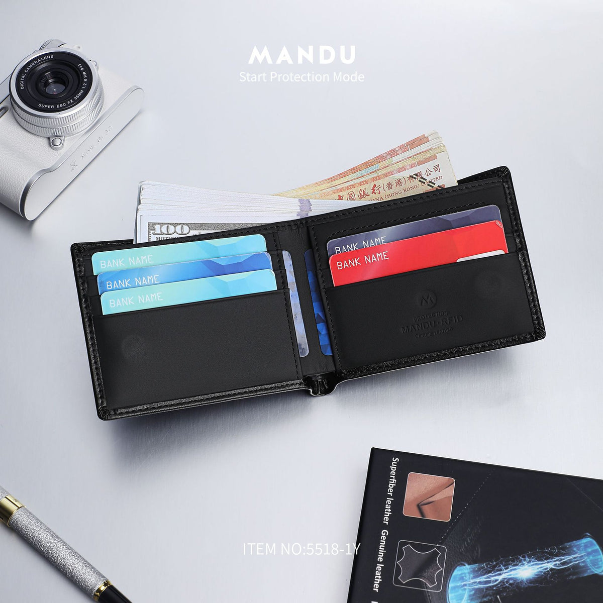 Popular Men's Magnetic Separation Genuine Leather Card Holder